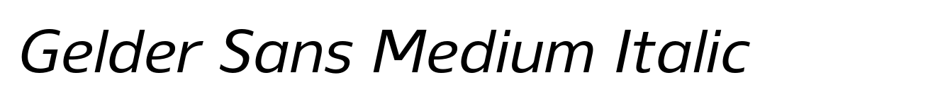 Gelder Sans Medium Italic